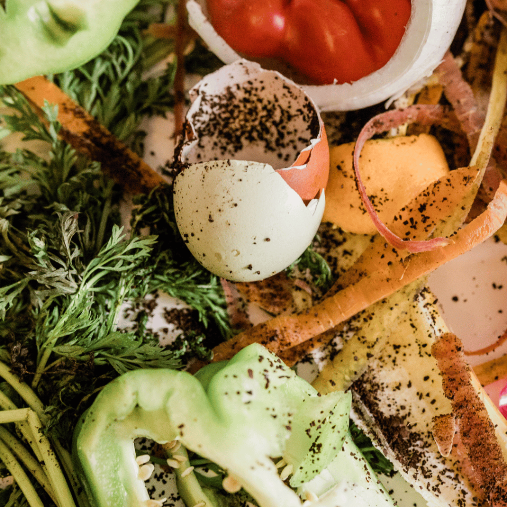 хранителни отпадъци от зеленчуци и яйца, генерирани от ресторант